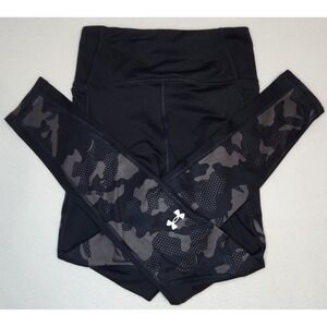 Under Armour ColdGear Womens Black Camo Elastic Waist Yoga Leggings Size XS
